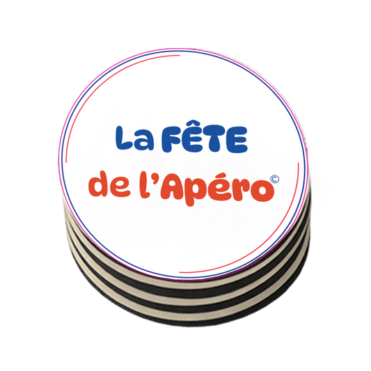 Sous-bock carton compact rond- Fête de l'Apéro