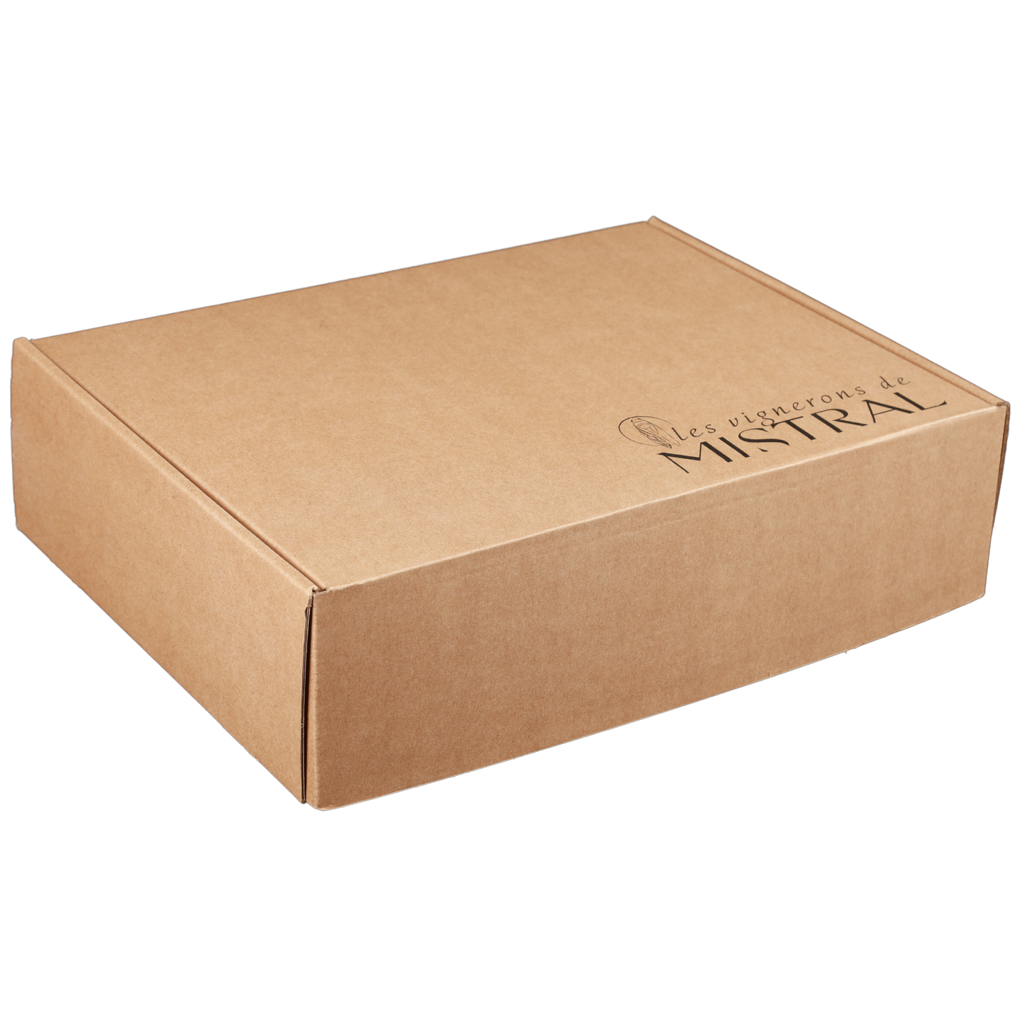 Coffret Atlanta carton kraft lisse 4 bouteilles 30x9x33cm personnalisé - FSC®7
