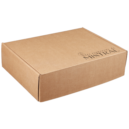 Coffret Atlanta carton kraft lisse 4 bouteilles 30x9x33cm personnalisé - FSC®7