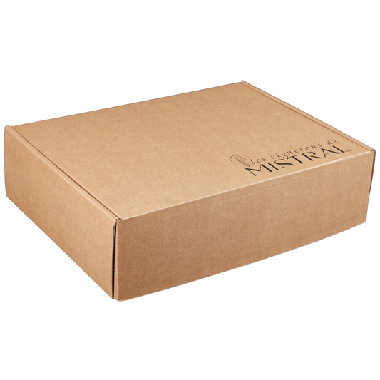 Coffret Atlanta carton kraft lisse 4 bouteilles 30x9x33cm personnalisé - FSC®7