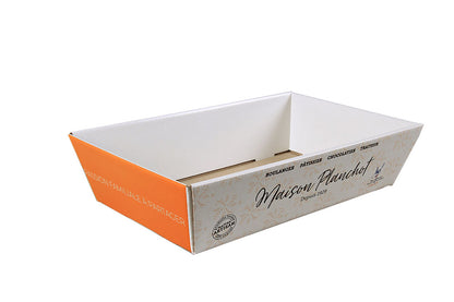 Corbeille  carton  rectangle évasée, 34x21x8cm personnalisée
