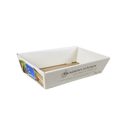 Corbeille carton rigide rectangle évasée, 37x28x8cm personnalisé