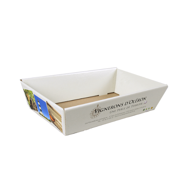 Corbeille  carton rigide rectangle évasée, 34x21x8cm personnalisée