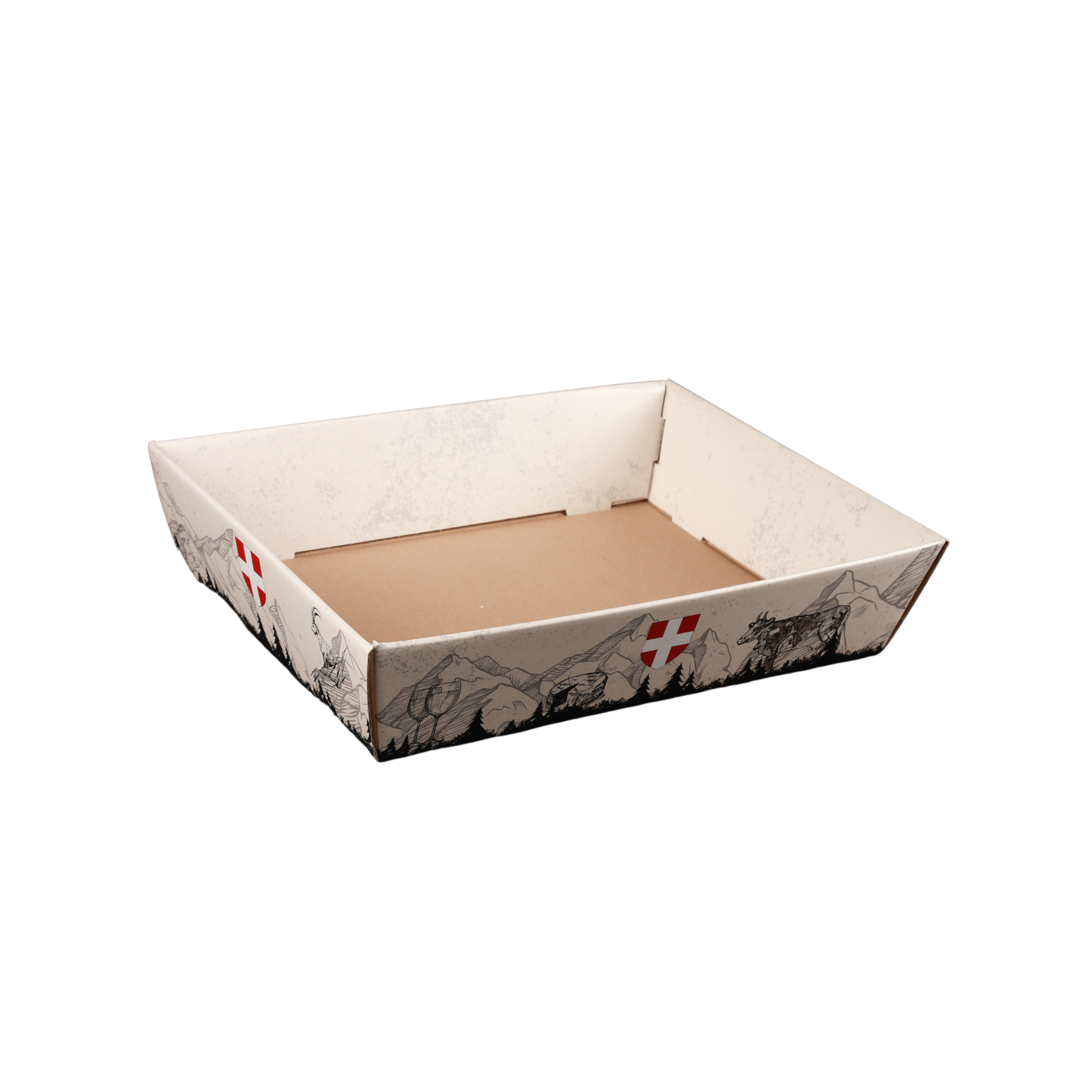 Corbeille  carton rigide rectangle évasée, 34x21x8cm personnalisée