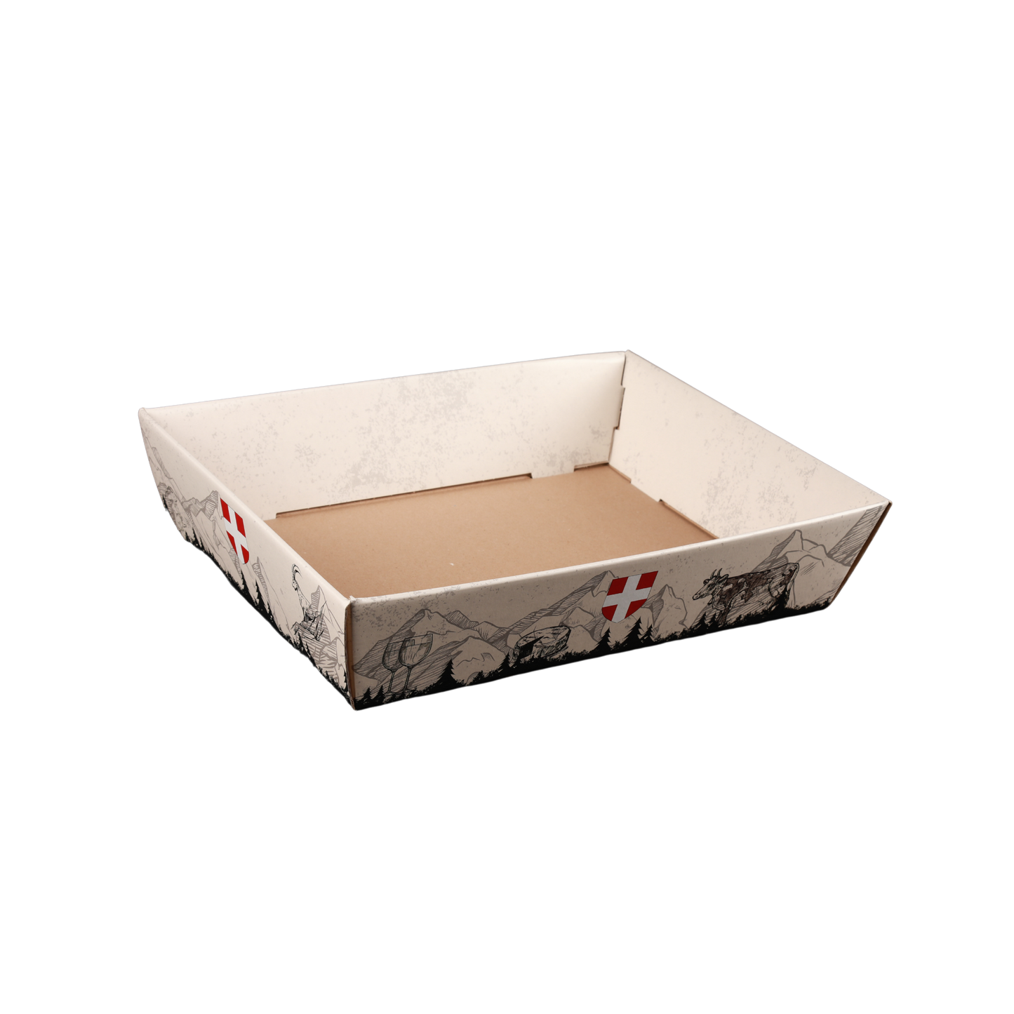 Corbeille carton rigide rectangle évasée, 37x28x8cm personnalisé