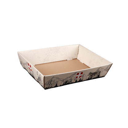 Corbeille carton rigide rectangle évasée, 37x28x8cm personnalisé