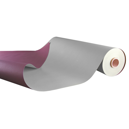 Papier cadeau Offset Duo aubergine/gris 70gr 0.70x100m