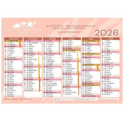 Calendar – 350gsm coated paper, A4 landscape, without holes