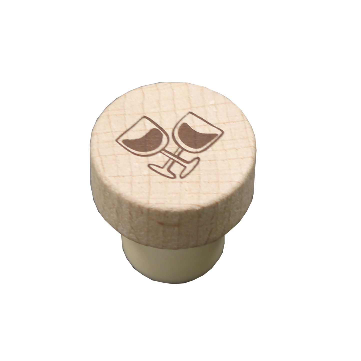 Personalized Charly bottle stopper with natural wood head
