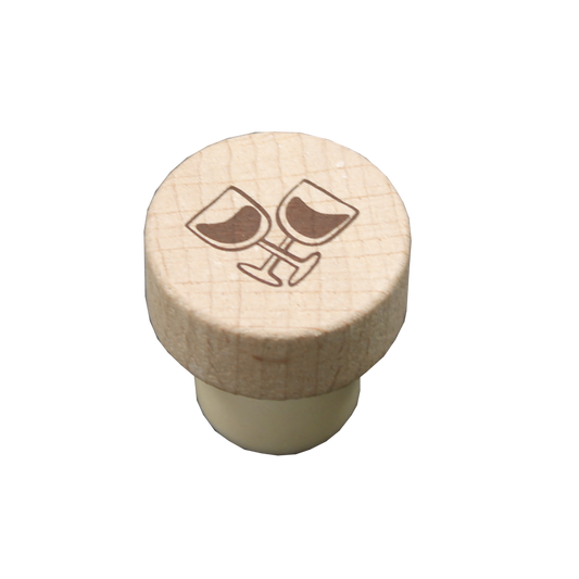 Personalized Charly bottle stopper with natural wood head