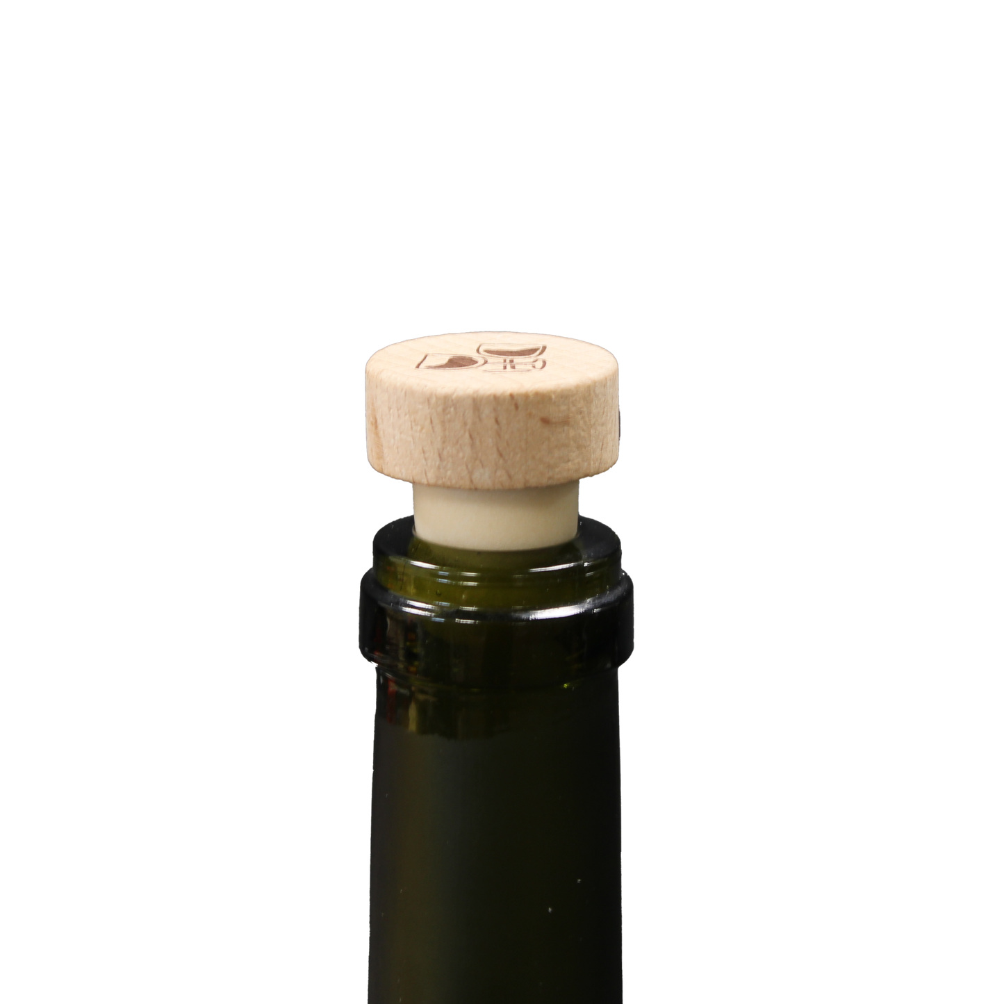 Personalized Charly bottle stopper with natural wood head