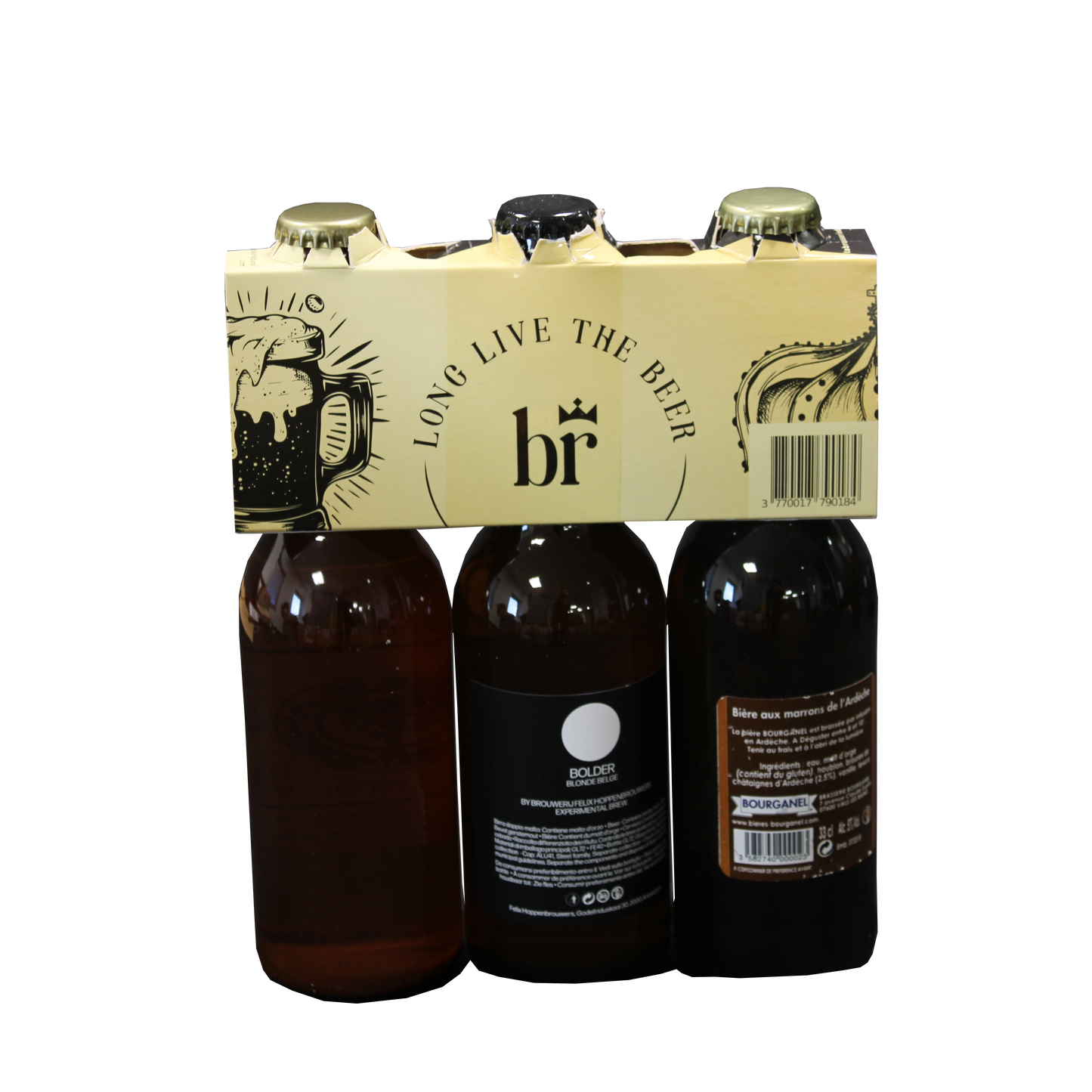 Tripack carton 3 bières personnalisé
