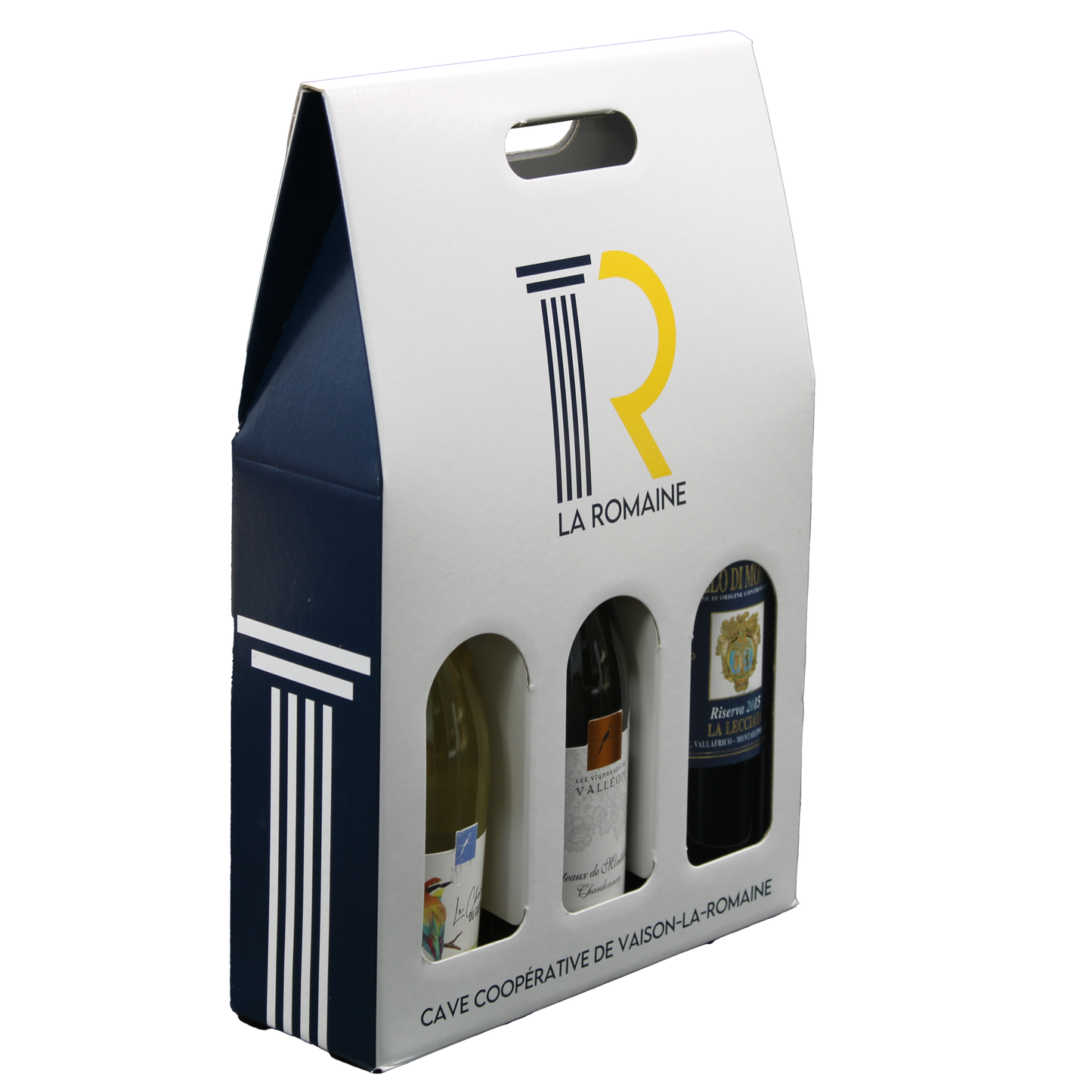 Valisette carton offset 3 btls 27x9x41cm personnalisée