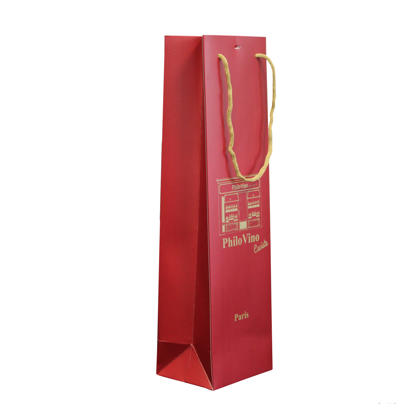 Luxury paper bag 1 bottle 10x10x39cm customisable