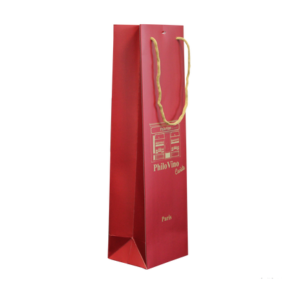 Luxury paper bag 1 bottle 10x10x39cm customisable