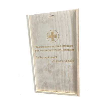 Caisse Tradition bois de Pin 2 btls 18,5x9x33cm personnalisée