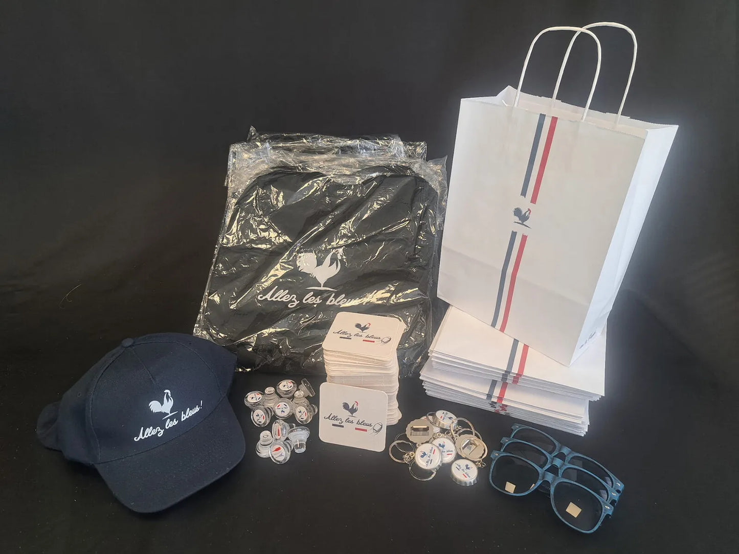 Pack of 200 "Go Blues" packaging and accessories