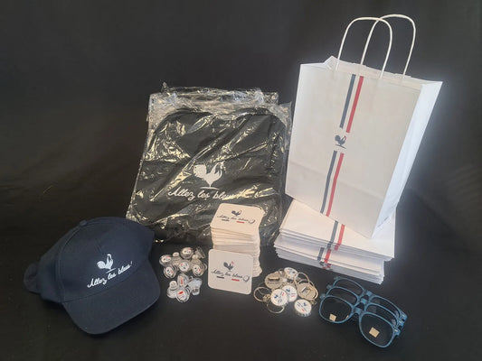 Lot de 200 emballages et accessoires "Allez les Bleus"