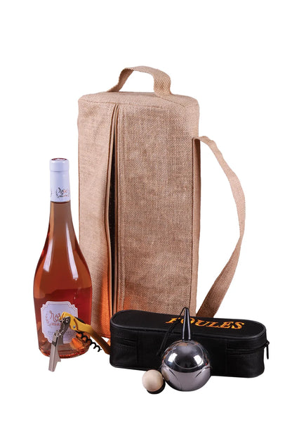 Goa reusable insulated jute bag for 2 bottles