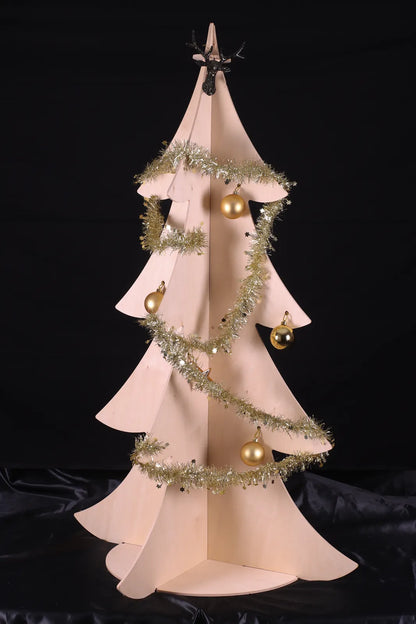Natural wood Christmas tree 80x130cm (delivered flat)