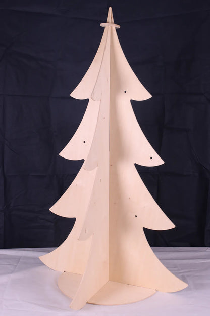 Natural wood Christmas tree 80x130cm (delivered flat)