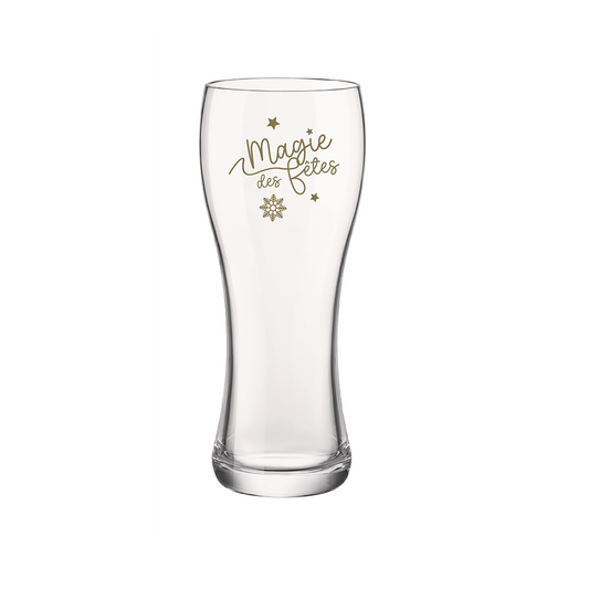 Randy 40cl beer glass decorated in gold - Sofia / Holiday Magic