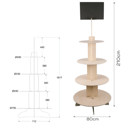 Vercors wooden display stand for gift baskets - The Gift Counter