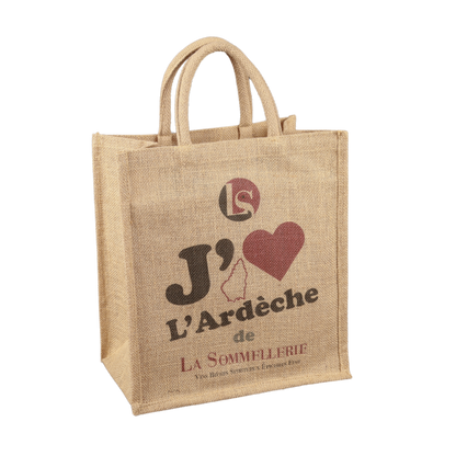 Sac toile de jute Goa 6 bouteilles 75cl 26x17x33cm perso