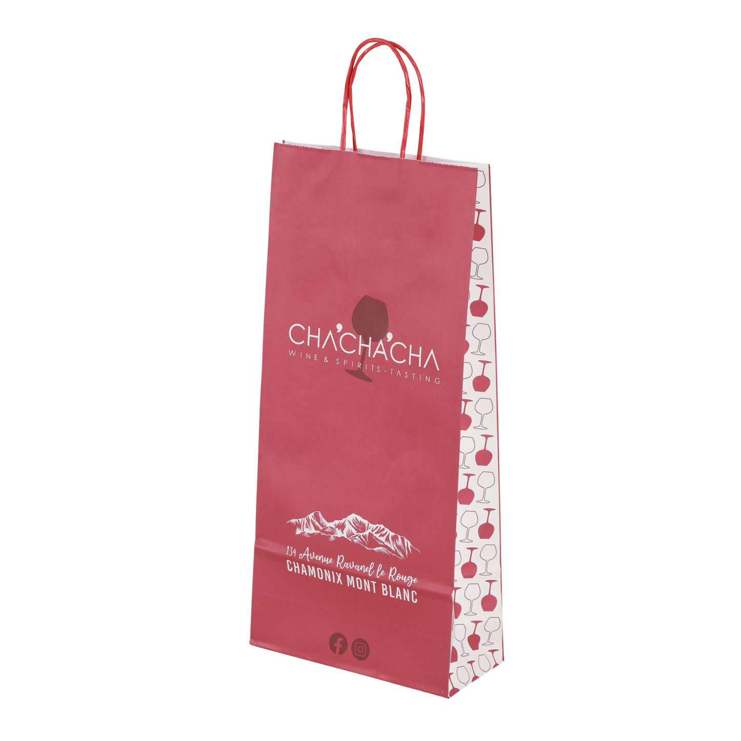 Esprit Eco paper bag with twisted handles, 2 bottles, 18x8x39cm, personalized