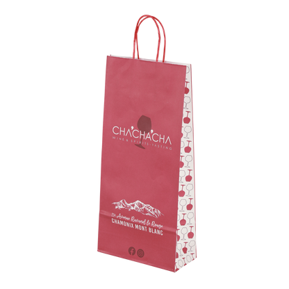 Esprit Eco paper bag with twisted handles, 2 bottles, 18x8x39cm, personalized