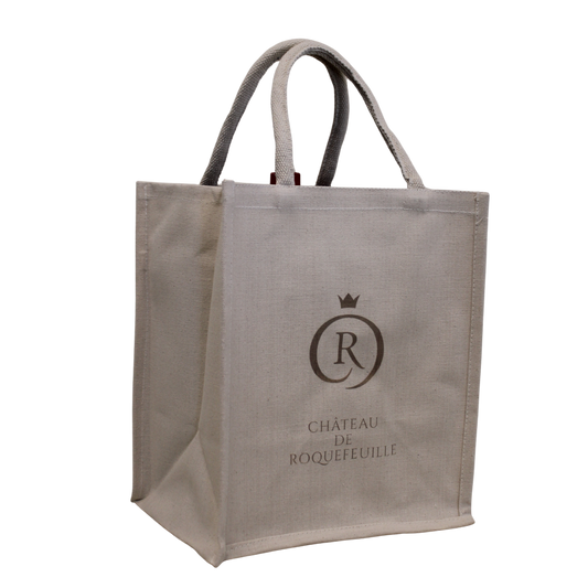 Reusable Lorenzo bag natural cotton canvas 6 bottles - BZH Brittany