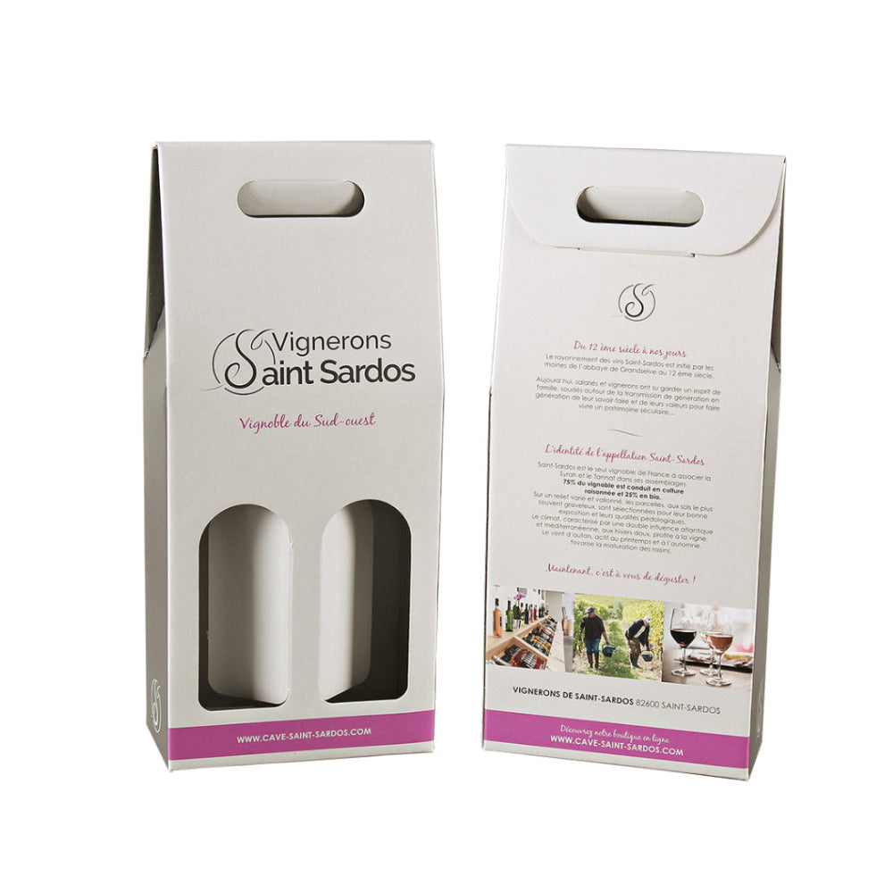 Valisette carton offset 2 btls 18x9x41cm personnalisée