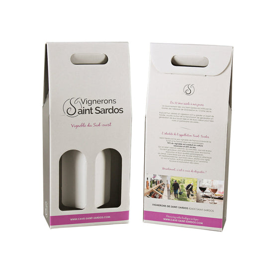 Valisette carton offset 2 btls 18x9x41cm personnalisée