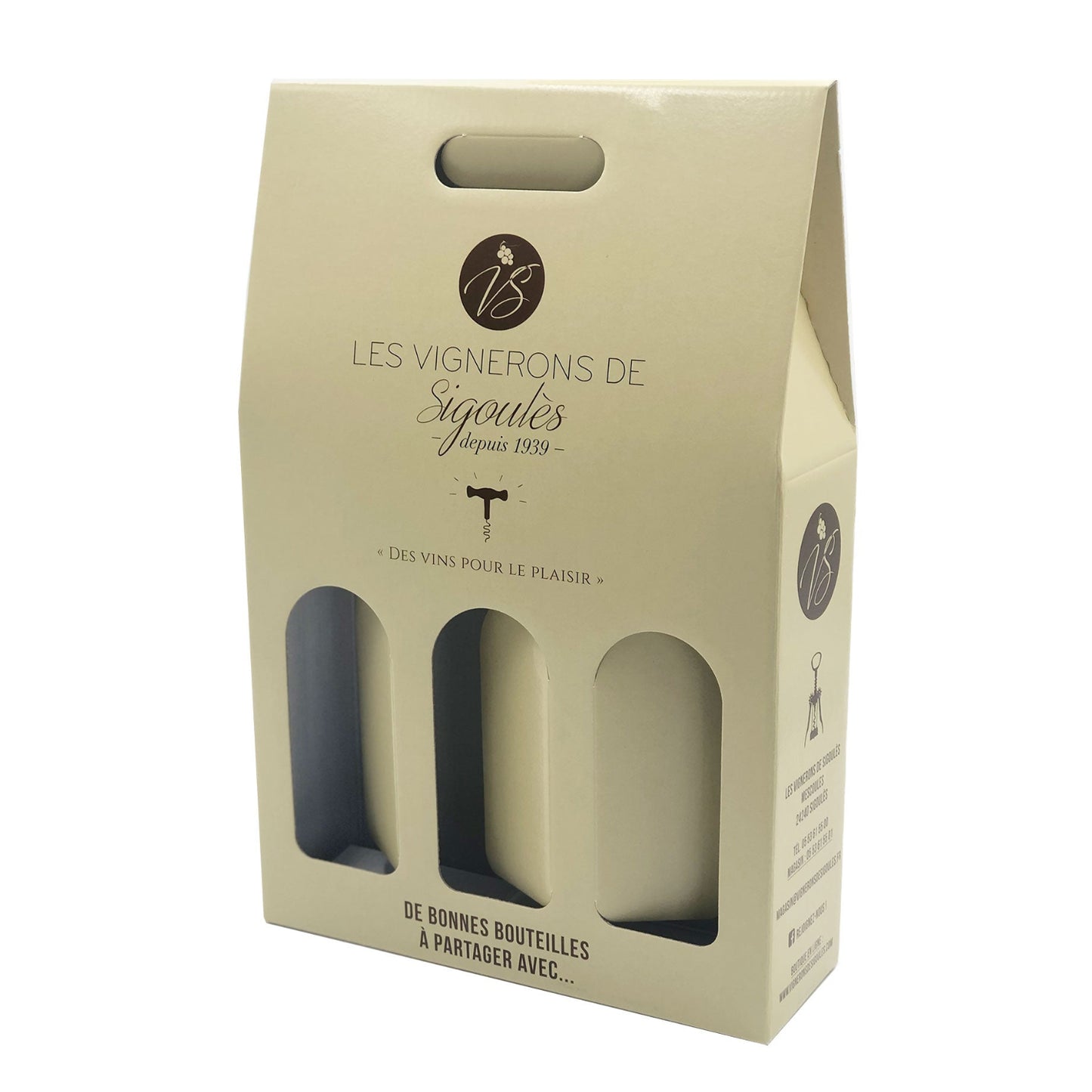 Valisette carton offset 3 btls 27x9x41cm personnalisée