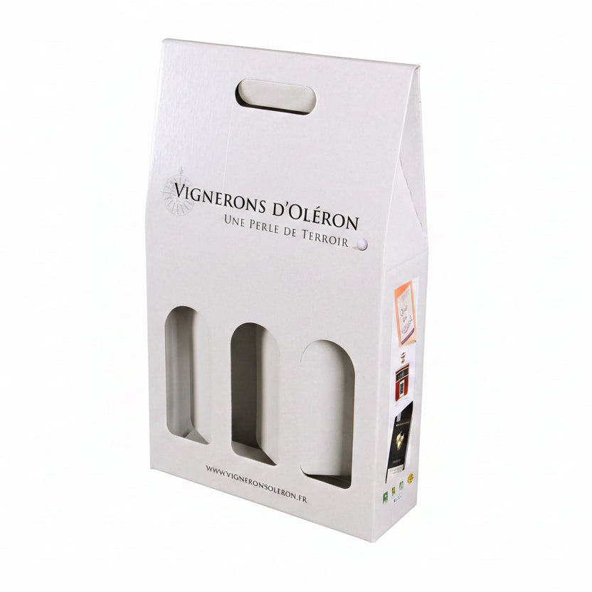 Valisette carton offset 3 btls 27x9x41cm personnalisée