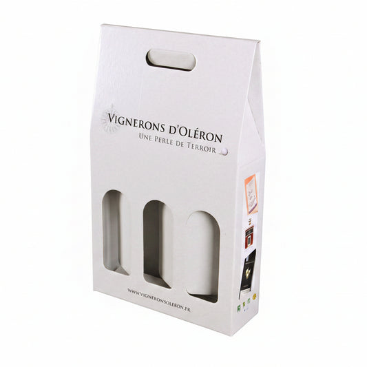 Valisette carton offset 3 btls 27x9x41cm personnalisée