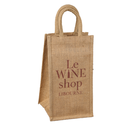 Goa jute bag for 4 x 75cl bottles, 17x17x33cm, custom factory/reprint