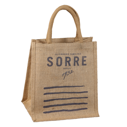 Sac toile de jute Goa 6 bouteilles 75cl 26x17x33cm perso