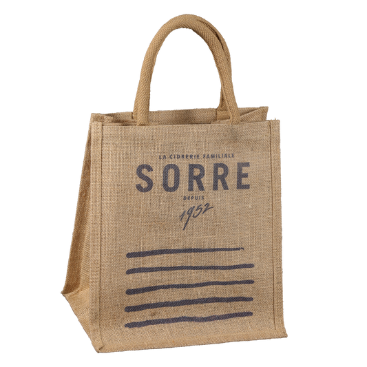 Sac toile de jute Goa 6 bouteilles 75cl 26x17x33cm perso
