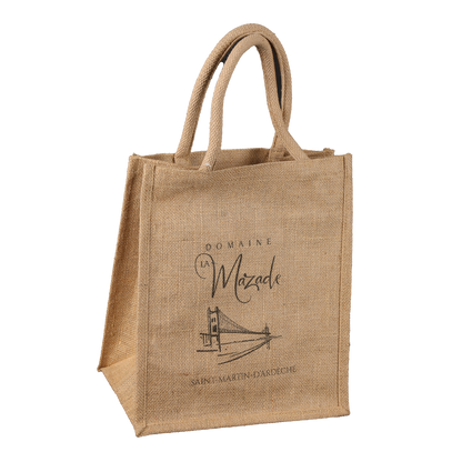 Sac toile de jute Goa 6 bouteilles 75cl 26x17x33cm perso