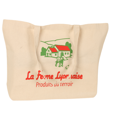 Sac toile coton naturel écru ; soufflet de fond 47x15x35cm, personnalisable