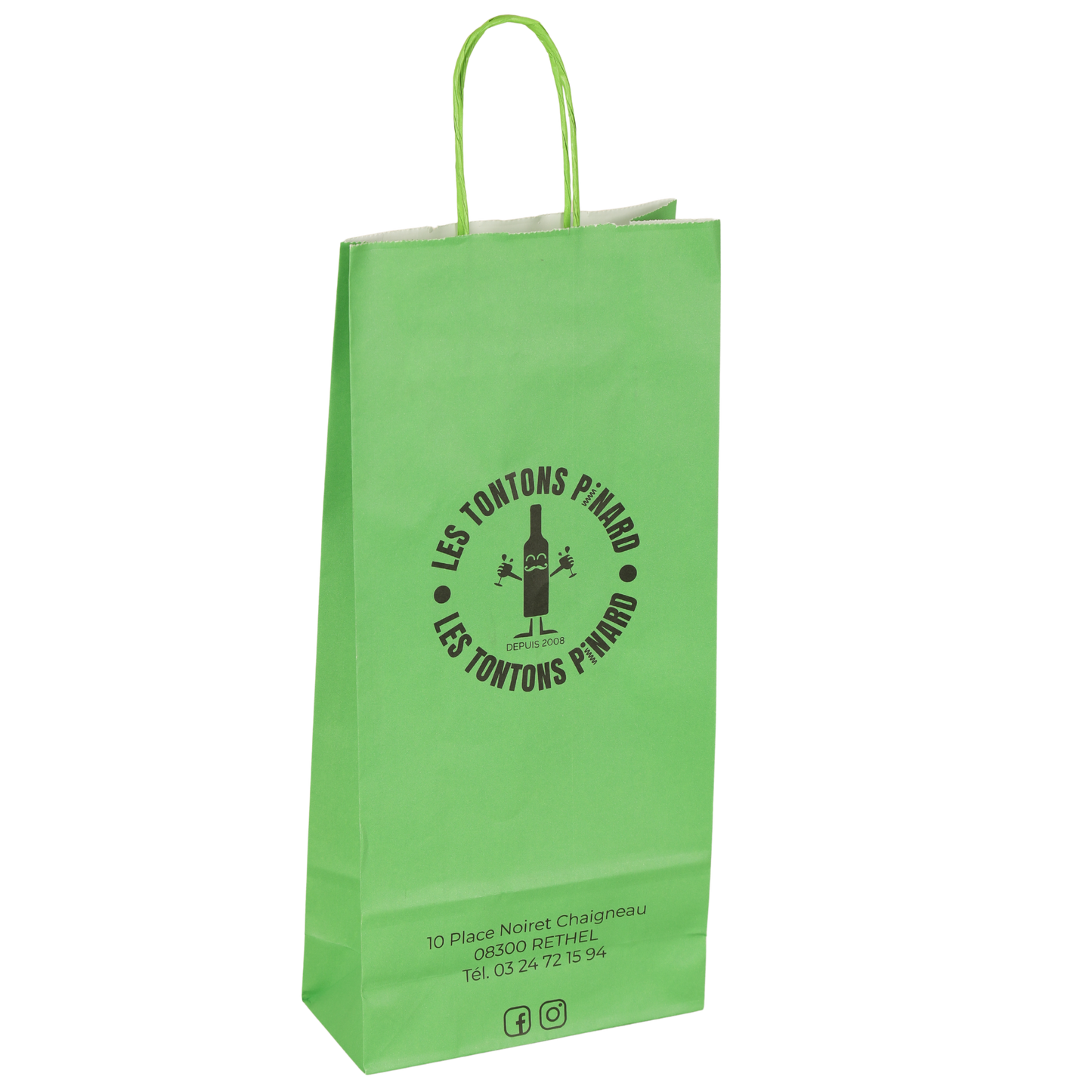 Esprit Eco paper bag with twisted handles, 2 bottles, 18x8x39cm, personalized