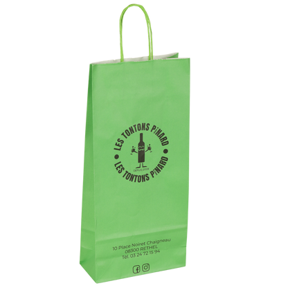 Esprit Eco paper bag with twisted handles, 2 bottles, 18x8x39cm, personalized